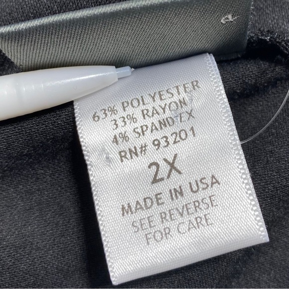 Dots Womens Cold Shoulder Dolman Sleeve Top Size 2X Black Gray‎ Made In USA - Picture 8 of 8